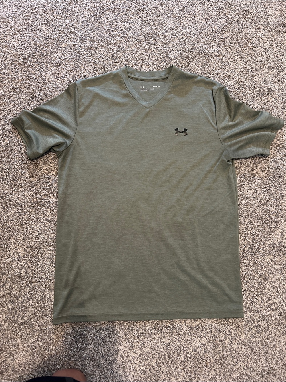 Under Armour Olive Green V-Neck Short Sleeve Performance Tee